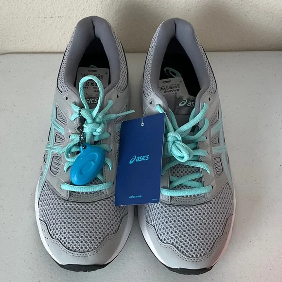 ASICS Gray and Teal Sneakers - Picture 1 of 5
